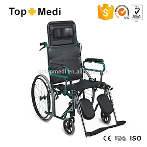 TOPMEDI High Back Seat Reclining Wheelchair for patient and adults