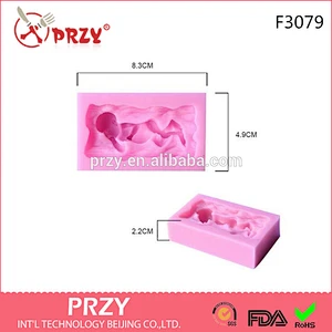 F3079 PRZY Baby DIY chocolate fondant cake decorative soft pottery clay baked epoxy resin mold silicone mould