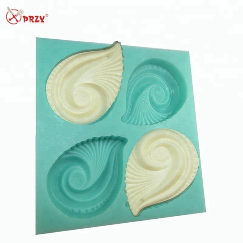 Conch shape Cake mold 4holes Soap silicone molds handmade conch Ice mould