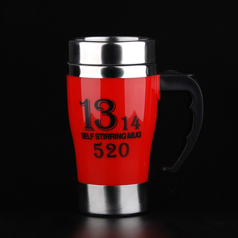 OEM LOGO portable coffee mixing cup Auto self stirring mug with handle