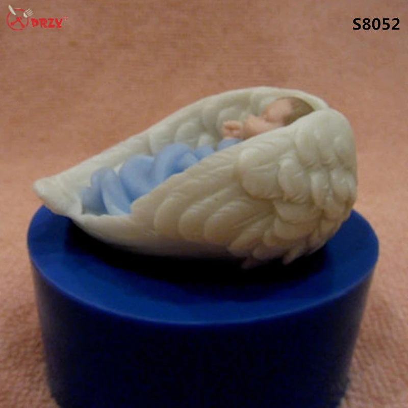 Angle series mold Baby sleeping on wings Silicone Candle Molds Silicone soap moulds