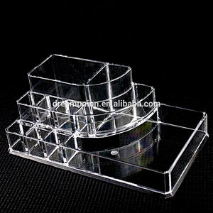 Acrylic Jewelry & Makeup Storage Display Boxes Two Pieces Set with 3 layer drawer organizer Cosmetic stand Popular