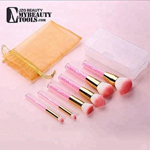 6 piece cosmetic brushes synthetic kabuki professional colorful custom logo makeup brushes set