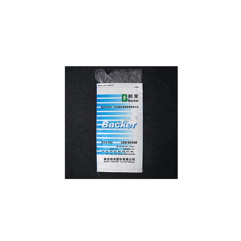 White plastic packaging sack pp woven fertilizer bag with lining 40kg