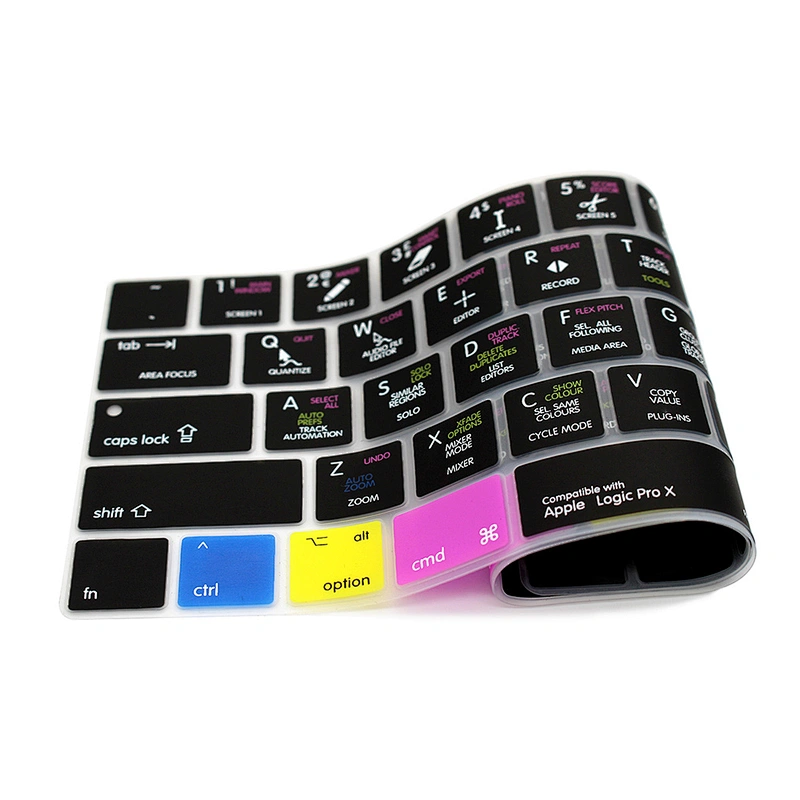 shenzhen Wholesale logic pro x hotkeys keyboard cover silicone keyboard Protective Film for macbook touch bar cover a1707a1706