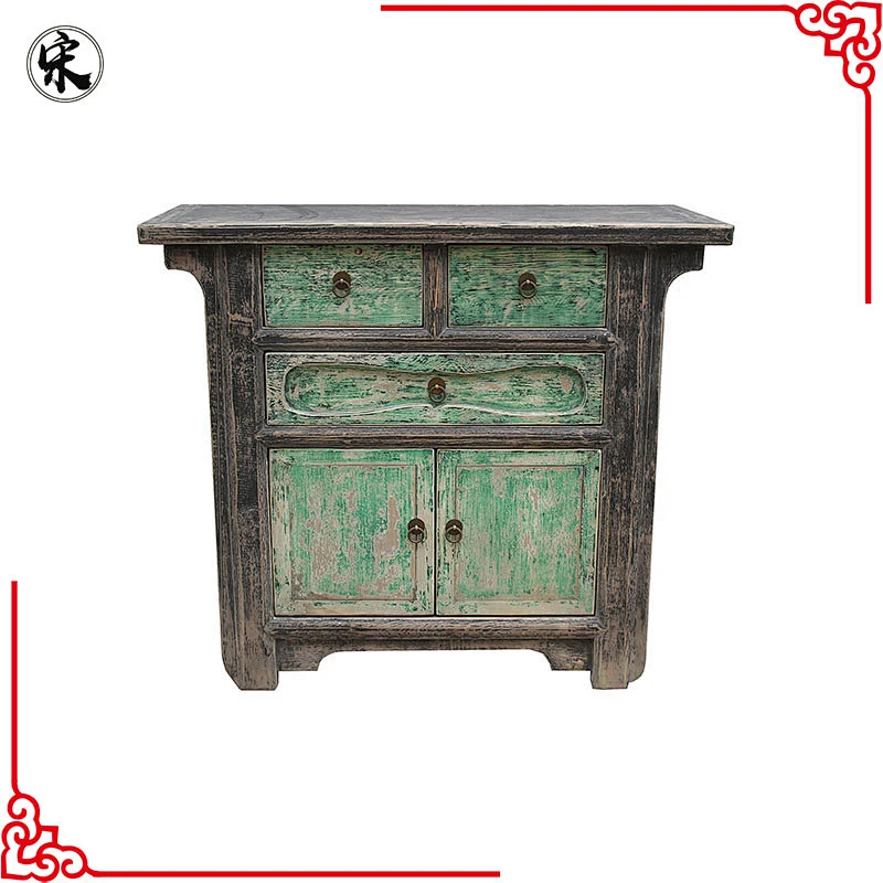 wholesale chinese antique reproduction shabby chic storage buffet furniture for store use