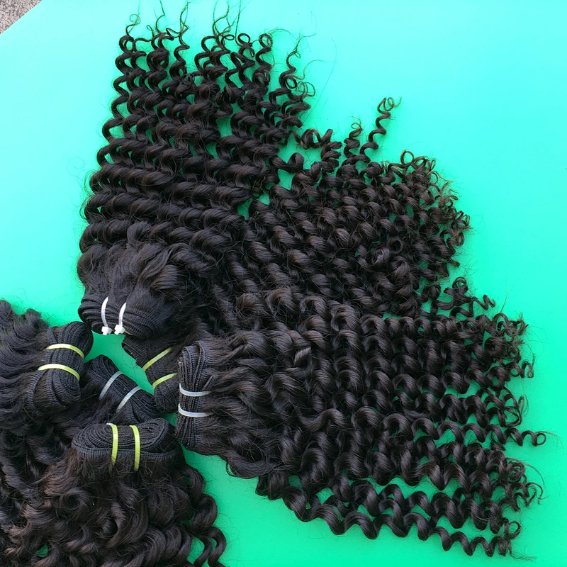 No Shedding no tangle raw indian curly hair cuticle aligned indian hair wholesale indian temple hair
