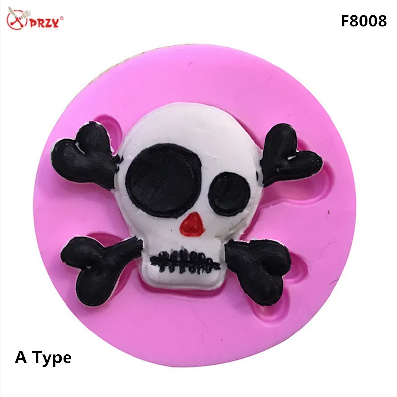 DIY New Style Silicone Baking Cake Mold Halloween Skull Head Mask Mould Handmade Soap Molds