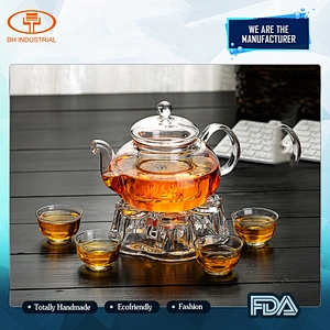 Guangzhou manufactory cheap price glass tea pot tea kettle with filter