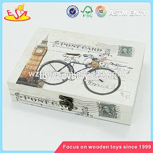 Wholesale colorful wooden rectangle box fashionable wooden rectangle gift box W18A037