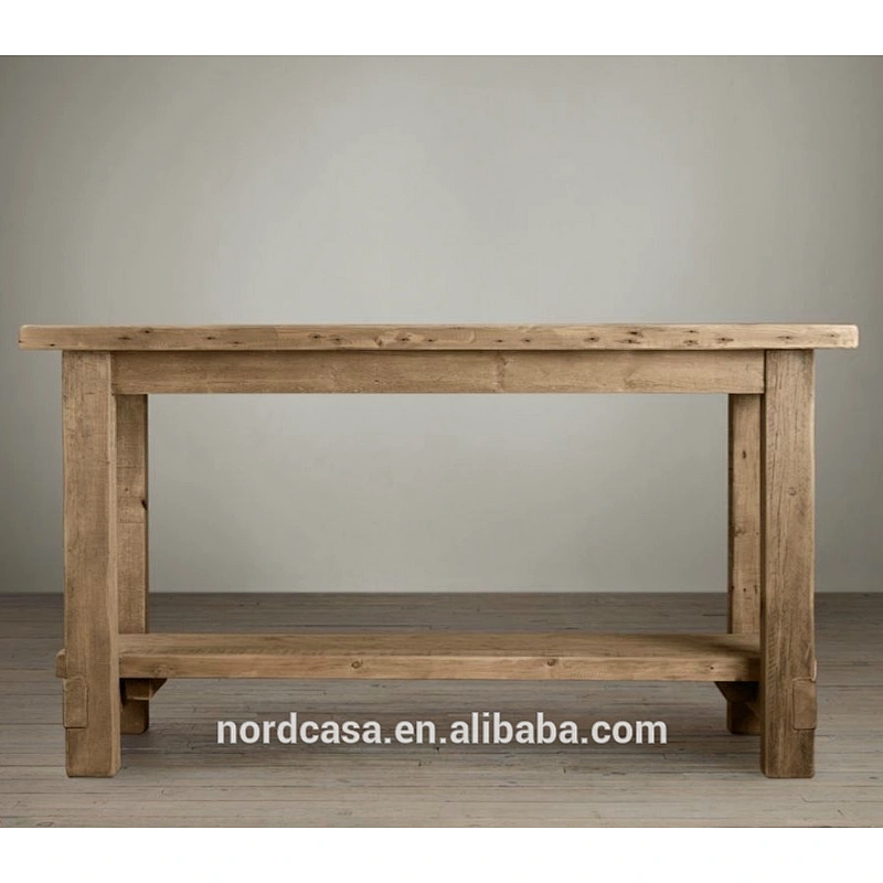 Rustic style antique elm dining furniture vintage wooden table