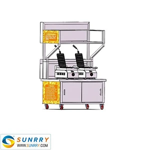 Automatic fast food waffle maker equipment cart