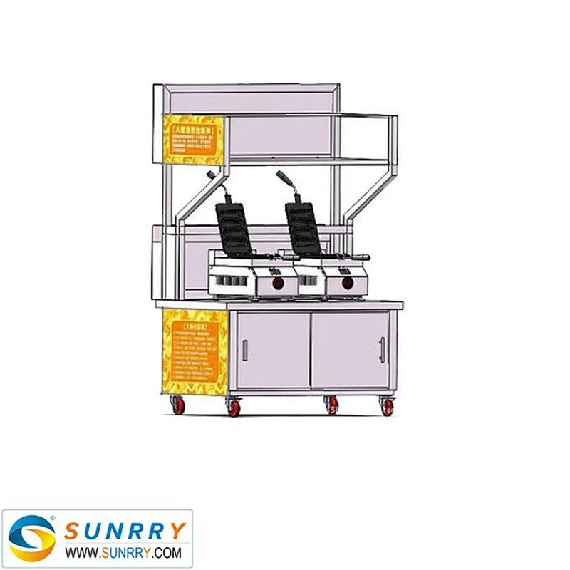 Automatic fast food waffle maker equipment cart