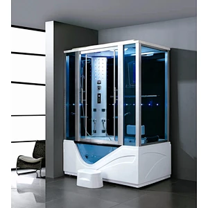 Deluxe Computer Controlled Enclosed Sauna Bath Whirlpool Bathtub Indoor Steam Shower Room