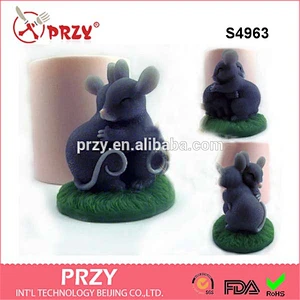 Mice hug mouse love friendship 3D silicone mold silicone mould soap mold-S4963