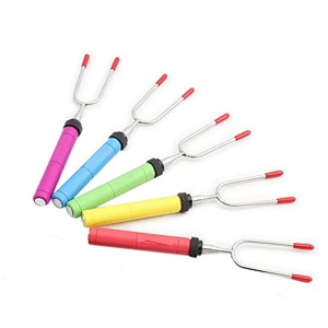 Extendable Telescopic Colorful Wooden Handle BBQ Marshmallow Fork
