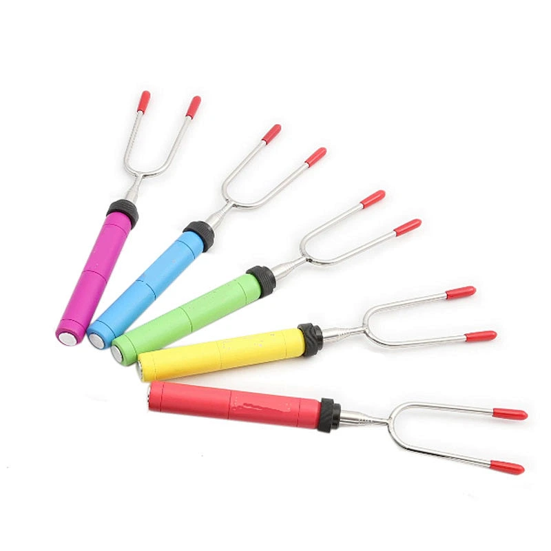Extendable Telescopic Colorful Wooden Handle BBQ Marshmallow Fork
