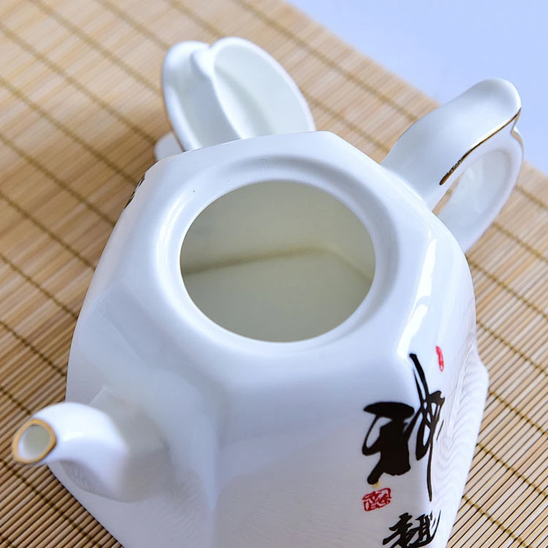 Bone china white  porcelain kungfu teapot for trade show