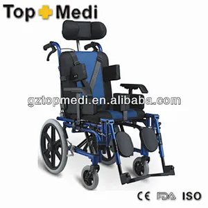 Stock Available! Aluminum Material Reclining CP wheelchair with Dinner table