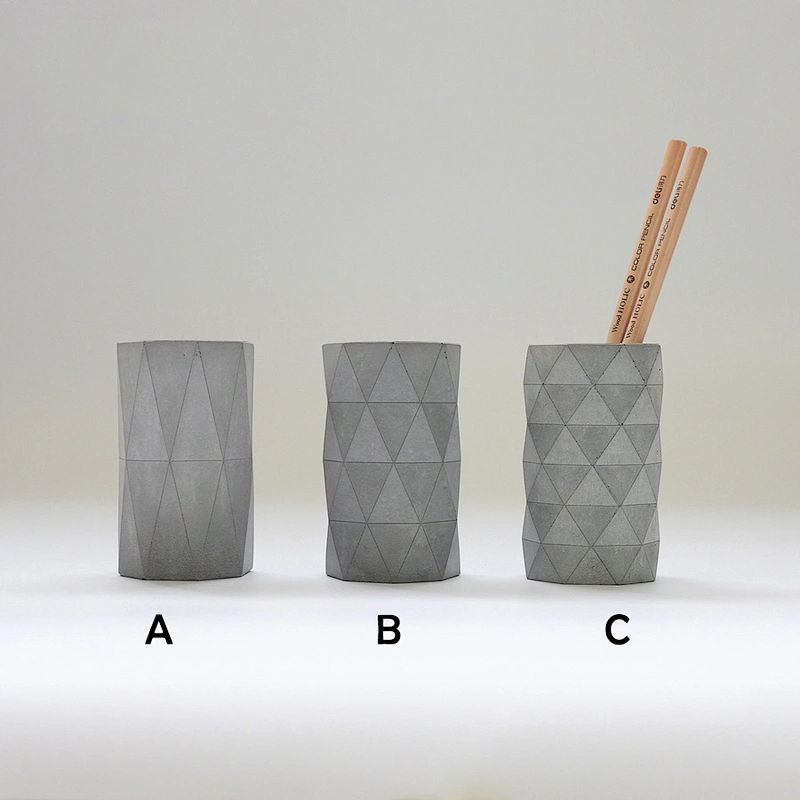 S9099 geometry pen holder molds concrete craft molds 3 designs flower vase mold planter pot mold