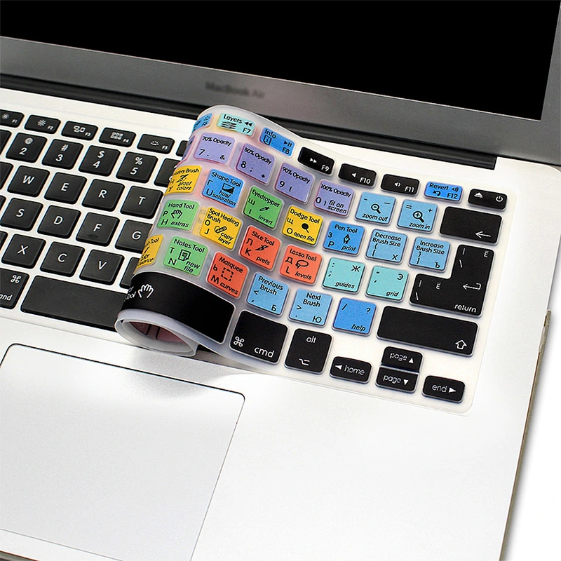 Wholesale Durable Customized Ado be Photo shop PS Functional Silicone laptop with russian keyboard Skin For Mac book