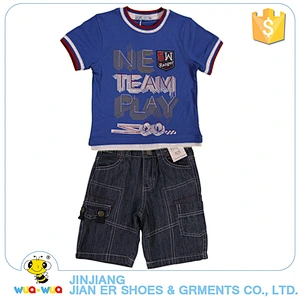 Top quality cotton comfortable summer kids outfits suits for little boys