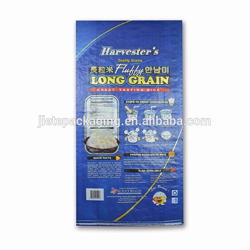 Transparent PP woven rice, sugar, feed, fertilizer, seed packaging bag 25kg with lamination