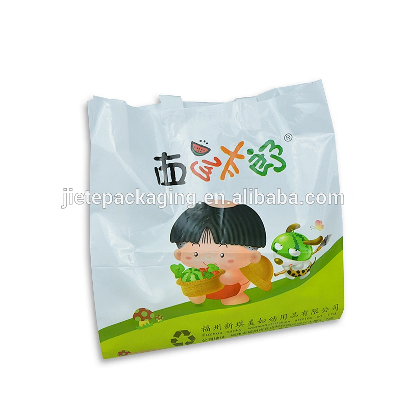 economic pe plastic shopping bag with gusset side