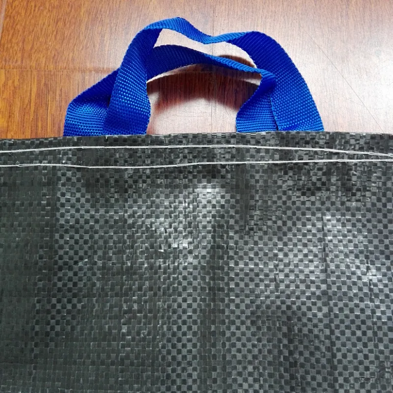 Black plastic pouch pp woven carry bag with for market,shopping