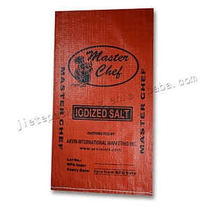 Wholesale pp woven iodized salt bag plastic packaging sack 25kg for sugar,flour