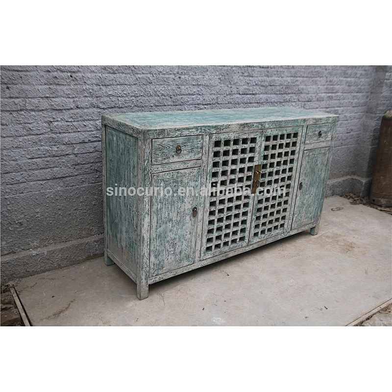 wholesale furniture china buffet cabinet with lattice wooden door