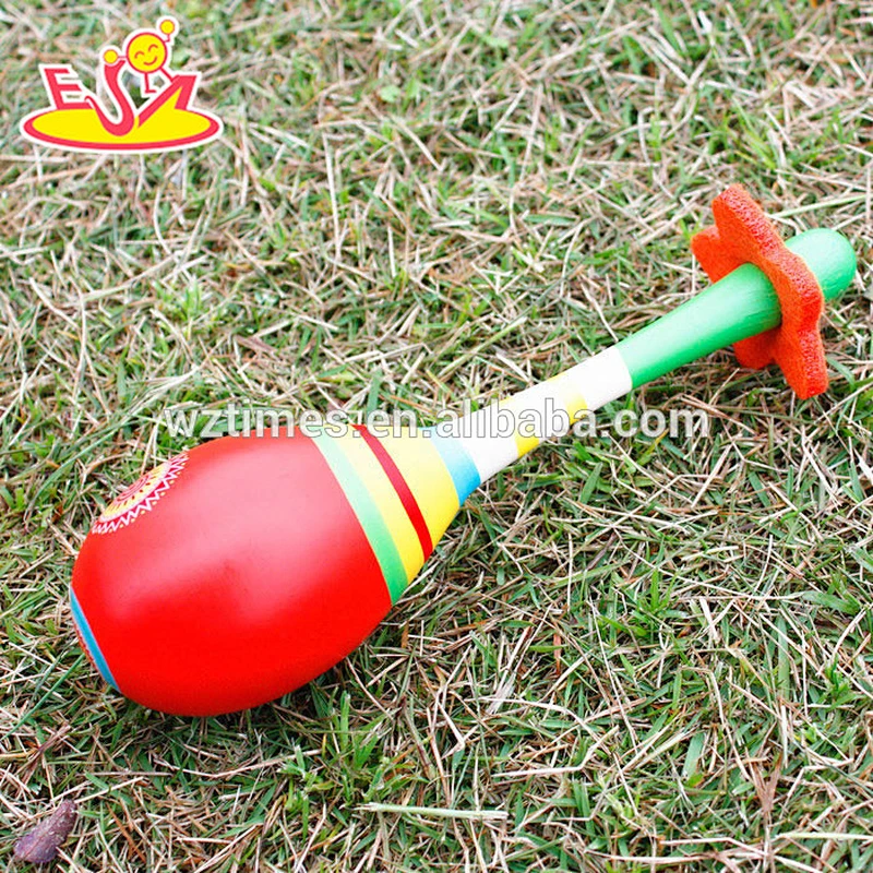 2018 wholesale children wooden toy maraca multi-function baby wooden toy maraca fashion kids wooden toy maraca W07I124