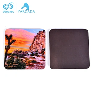 Printing square all around the world beautiful scenery coated paper fridge magnets