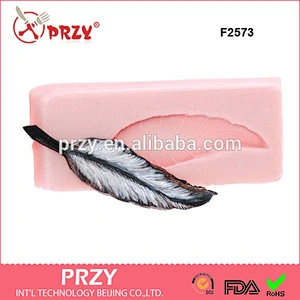 F2573 Feather Silicone Mold Mould Food Safe Fondant Sugar Chocolate Candy Butter Cream Cheese Mint Mould