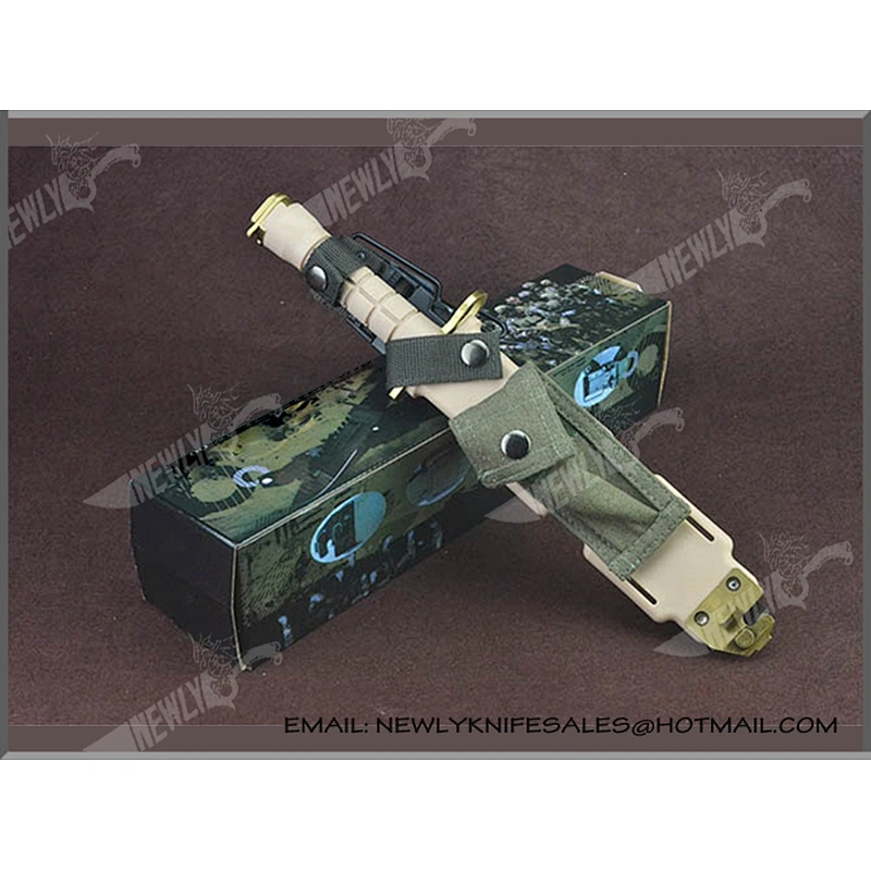 China Army Knife Titanium Blade Military Combat Knife With K Sheath