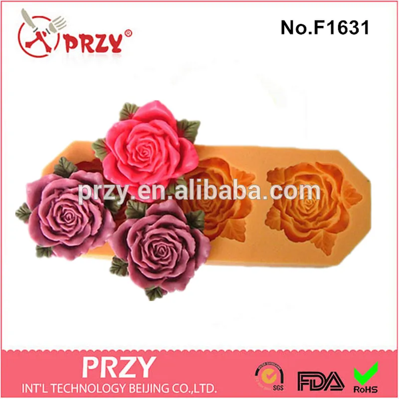 2015 hotsale mini rose decorative silicone molds for fondant