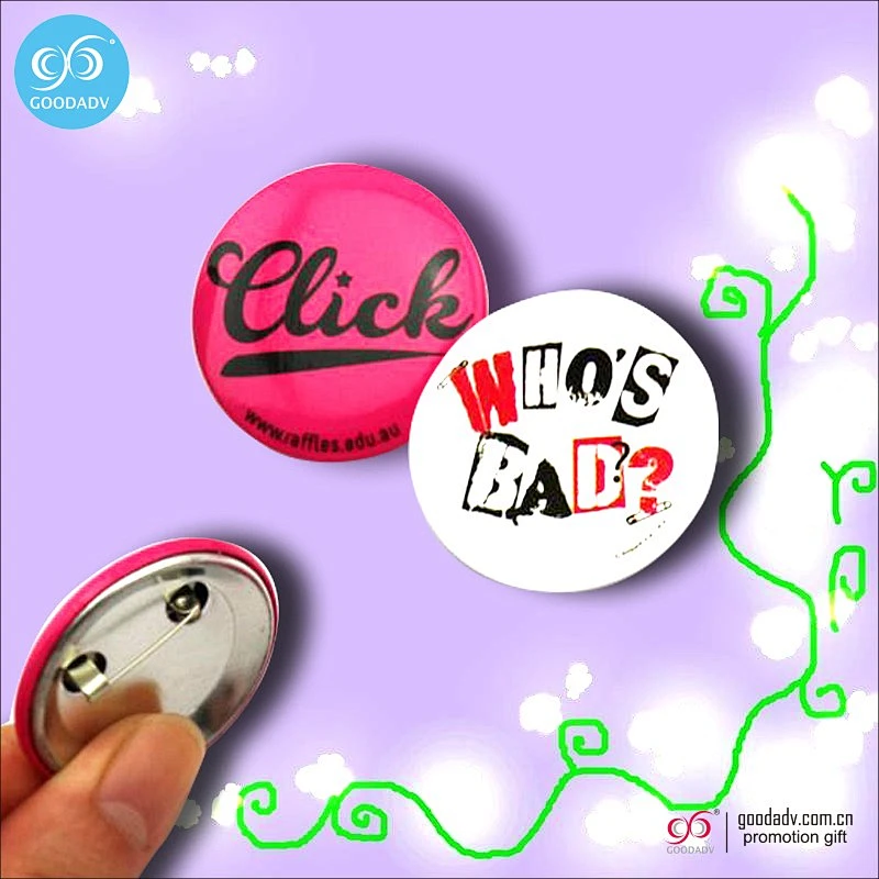 Custom Badge Manufacturer cheap tin metal pin button badge