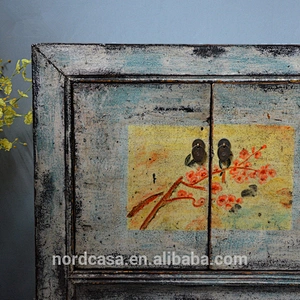 lacquered four door chinese antique style reproduction furniture cabinet
