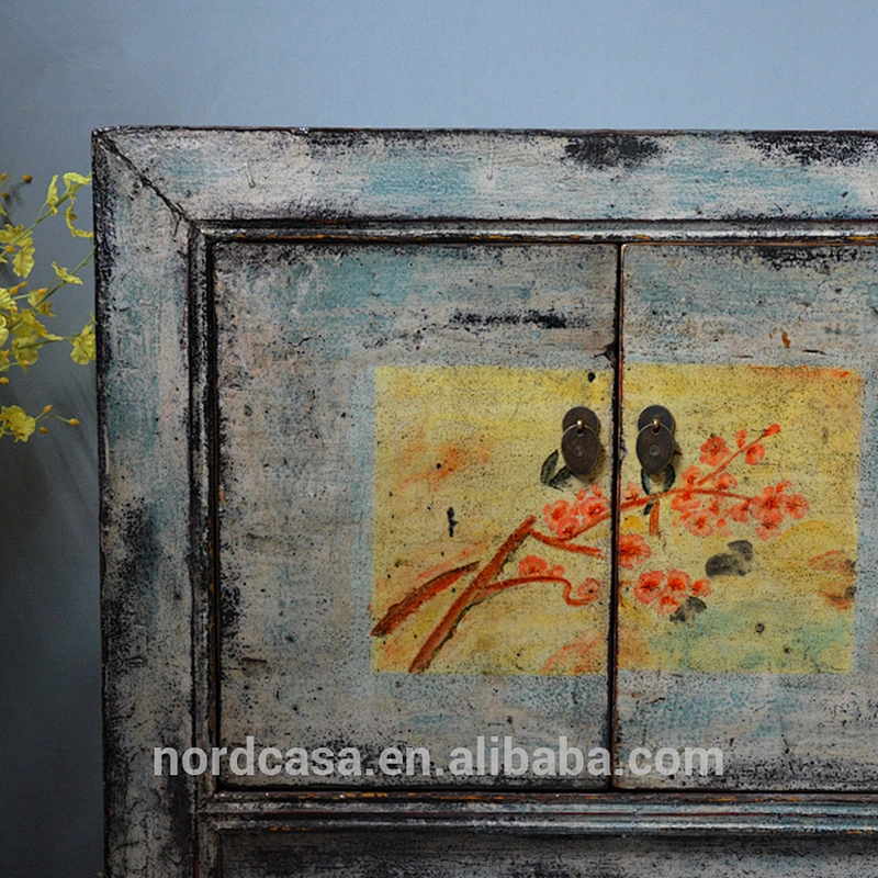 lacquered four door chinese antique style reproduction furniture cabinet