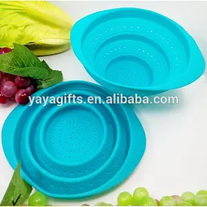 Collapsible Silicone Sieve Water Colander Strainer Vegetable Basket