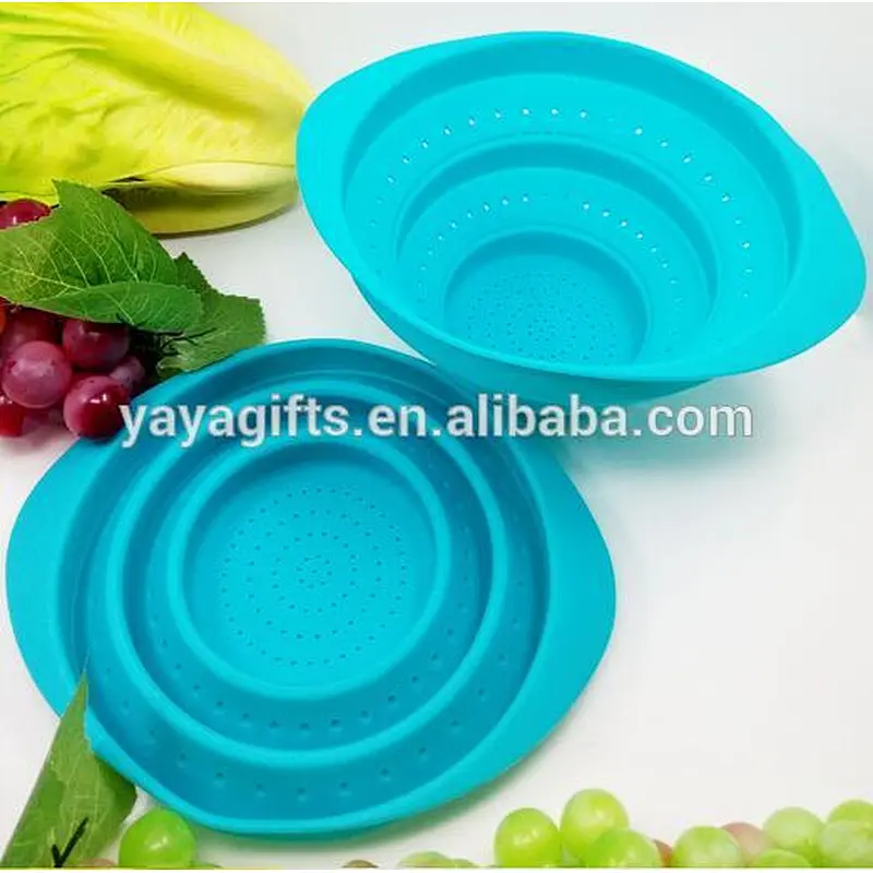 Collapsible Silicone Sieve Water Colander Strainer Vegetable Basket