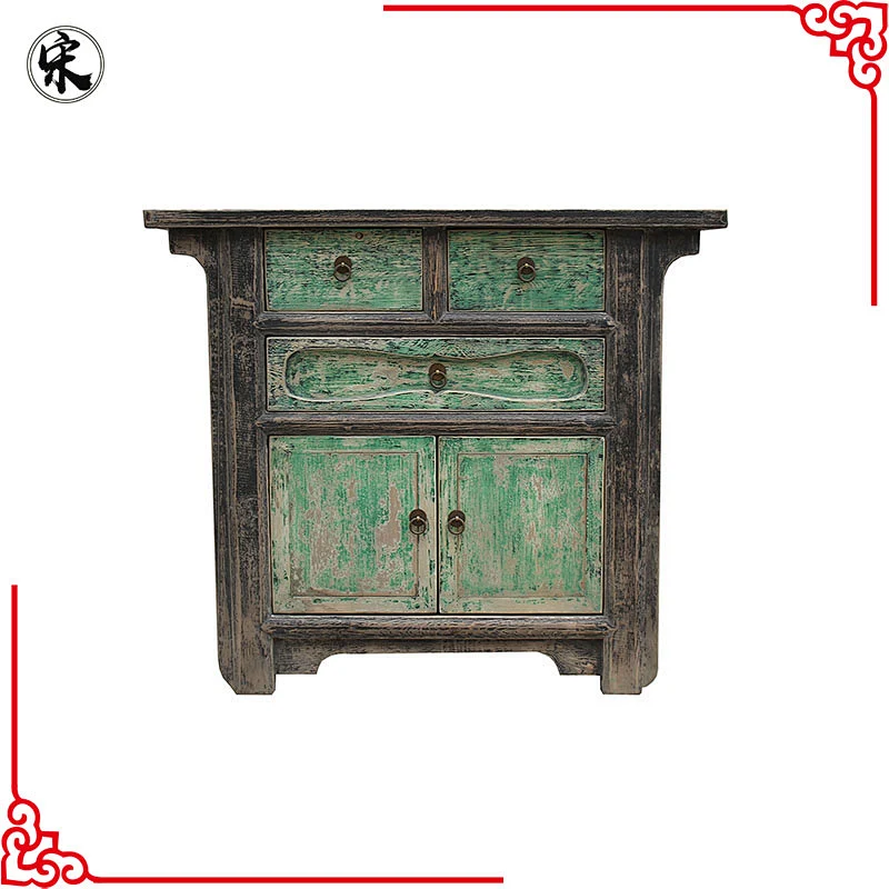 wholesale chinese antique reproduction shabby chic storage buffet furniture for store use