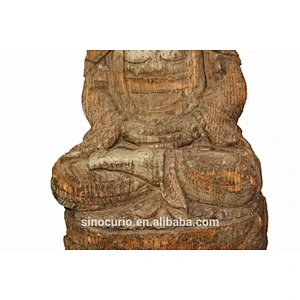 Antique Chinese Wood Sitting Buddha Statue
