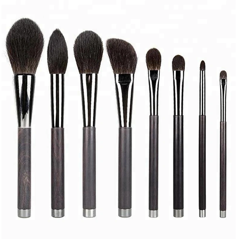 Customized Logo Magnet 8pcs Makeup Brush Set With Wood Handle