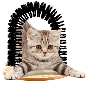 PURRFECT NEW KITTY ARCH CAT MEOW GROOMER SCRATCHER CLEANER BRUSH MASSAGE