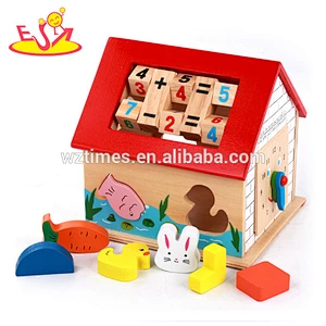 2018 Wholesale girls pink wooden toy doll house lovely children wooden toy doll house new kids wooden toy doll house W06A171