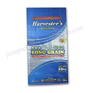 Customized 25kg pp woven organic basmatic rice packing bag