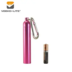 2018 HOT SELLING 1AAA BATTERY ALUMINIUM FLASHLIGHT TORCH 60 LUMENS PINK COLOR KEYCHAIN LIGHT
