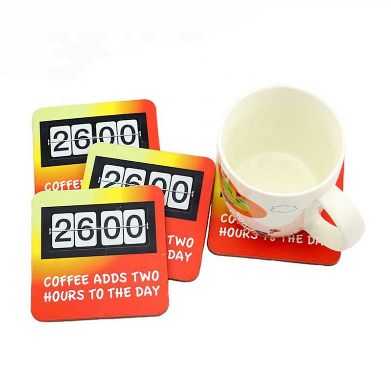 shaped printed MDF cork beer coaster mat