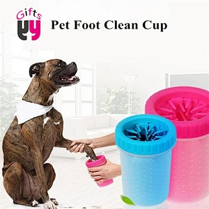 Dog Foot Paw Cleaner Portable Pet Foot Paw Washer Cup Soft Paw Cleaning Brush Cup for Medium Dogs